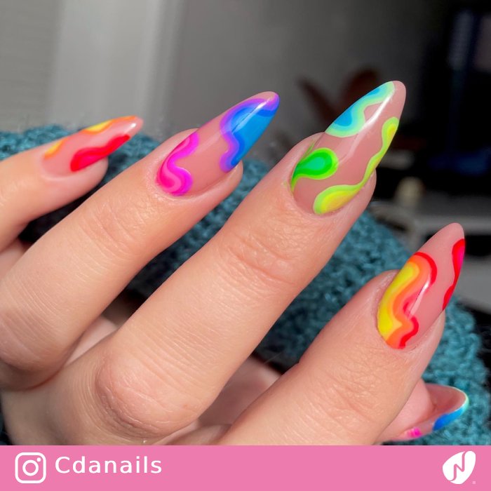 Neon Abstract Nails